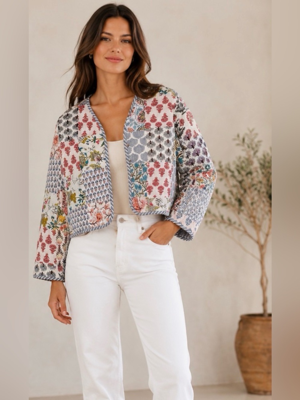 Handmade Quilted Cambric Cotton Jacket